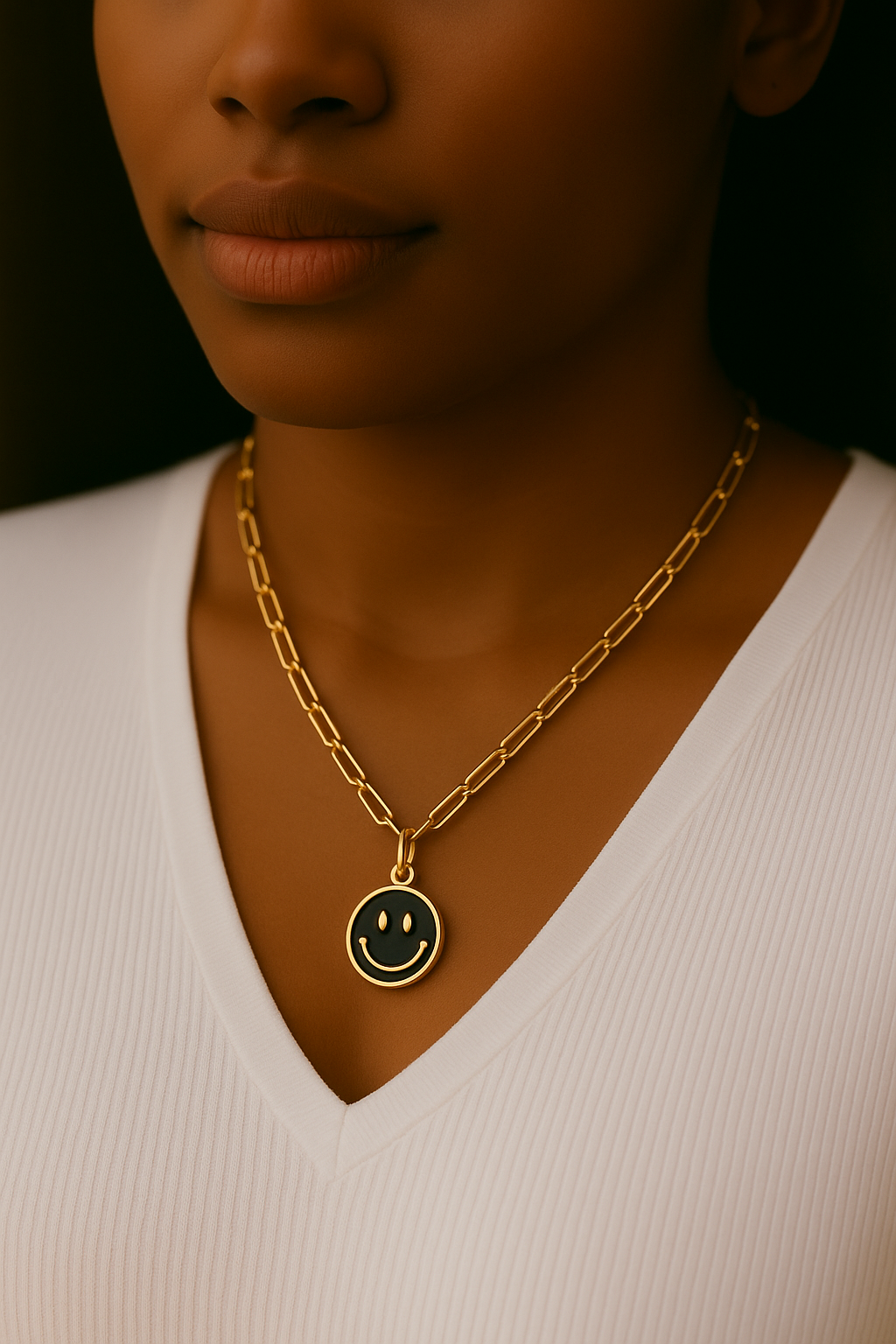 Be Positive Smiley Face Necklace