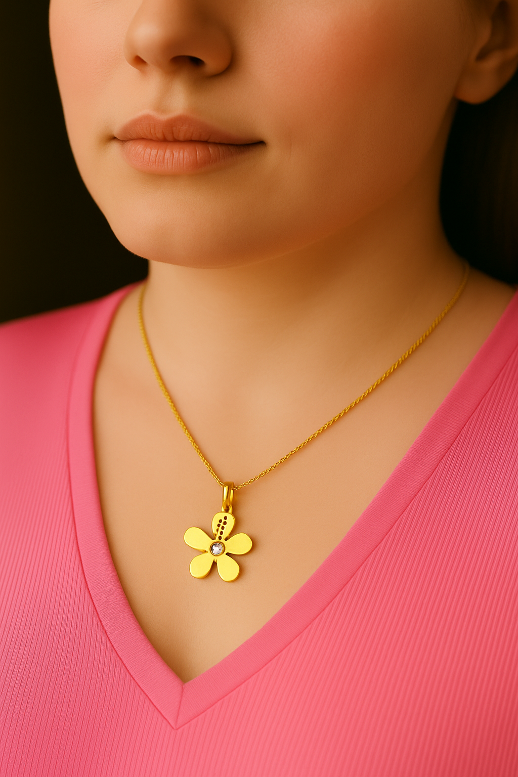 Diamond Hibiscus Necklace