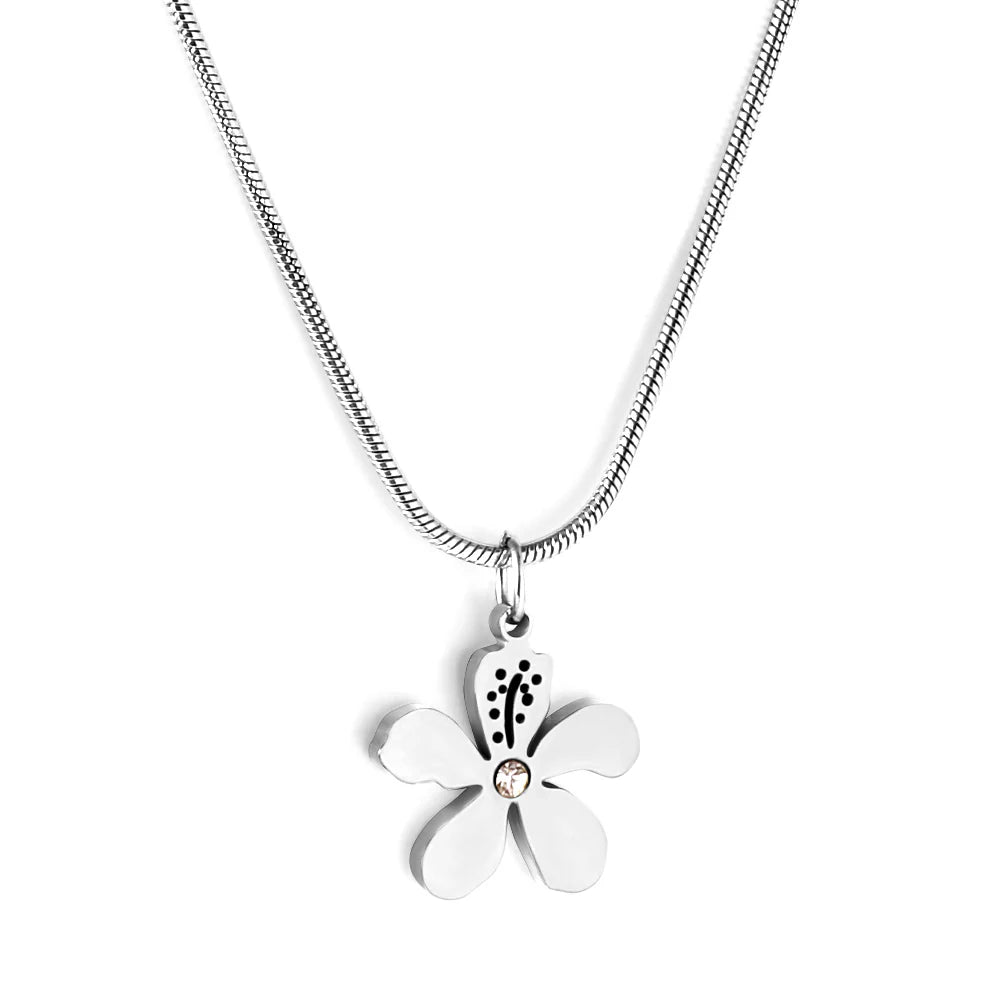 Diamond Hibiscus Necklace