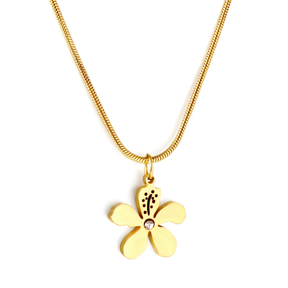 Diamond Hibiscus Necklace