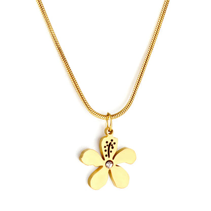 Diamond Hibiscus Necklace