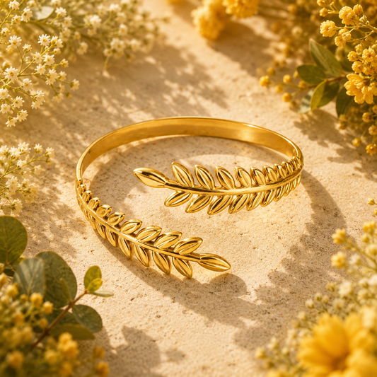 Olive Leaf Bangle Cuff